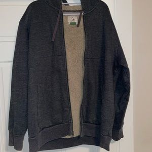 Gray mens zip up hoodie